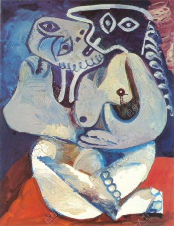 1971Femmedansunfauteuil西班牙画家巴勃罗毕加索抽象油画人物人体油画装饰画