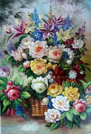 HJW11022135花卉水果蔬菜器皿静物印象画派写实主义油画装饰画
