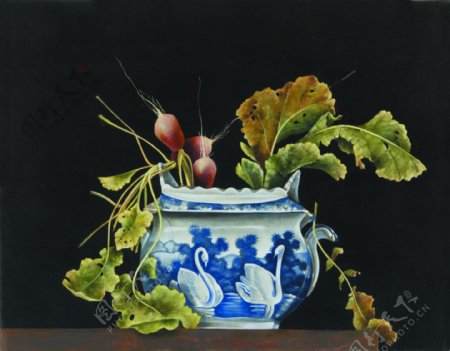 涓夋湡CCC168花卉水果蔬菜器皿静物印象画派写实主义油画装饰画