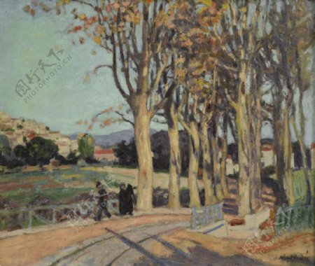 AlbertAndreTheRoadofCagnes1918法国画家阿尔伯特安德烈AlbertAndre后印象派风景人物肖像自然田园油画装饰画
