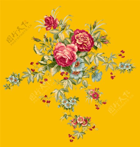 复古花卉油画装饰画素材
