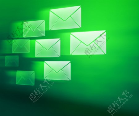 绿色的电子邮件摘要背景