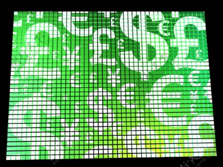 在计算机屏幕上显示的汇率和金融货币符号