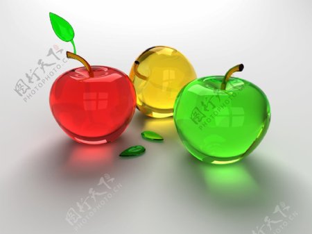 3D透明苹果