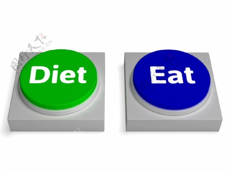 饮食饮食和减肥的按钮显示