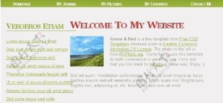 绿色红标题信息网页模板