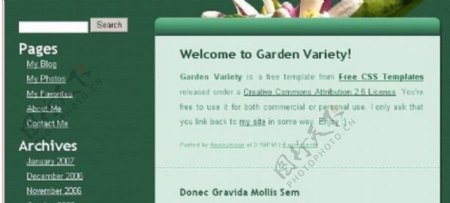 绿色花卉养植信息网页模板