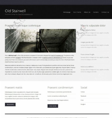 黑白旧屋信息网页模板