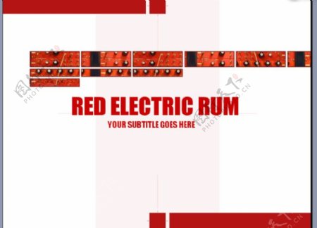 红色电力的朗姆酒PPT模板
