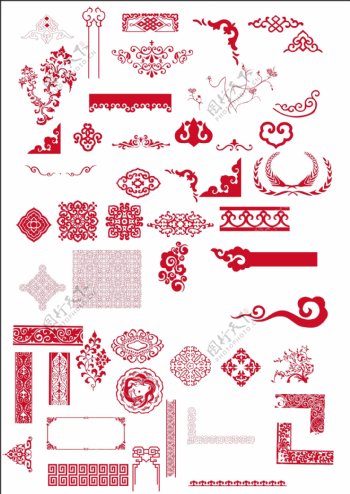 传统节日红色边框花纹