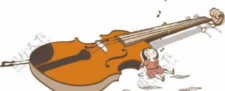 小提琴卡通图片