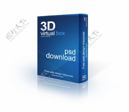蓝色3d软件包装盒图片