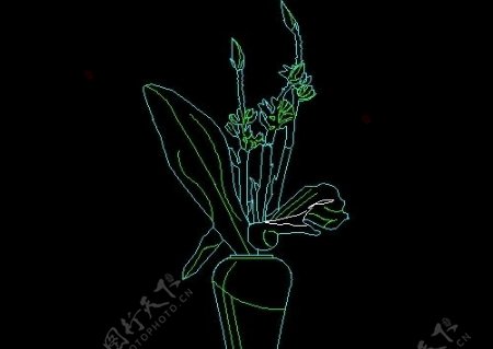植物盆景花卉CAD饰物陈设图纸素材15
