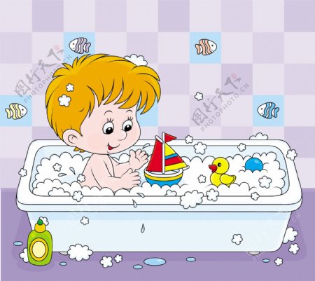 洗澡的小宝宝