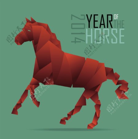 2014马年抽象创意丝带马