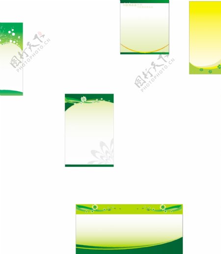 8款绿色花纹展板适量素材