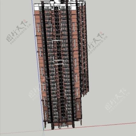 单体高层sketchup建筑模型