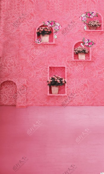 粉色主题墙壁