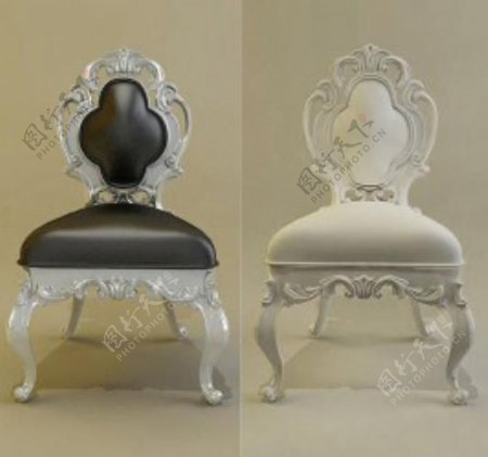 欧式新巴洛克式椅子模型