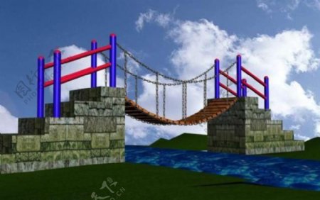 铁索桥3D源文件