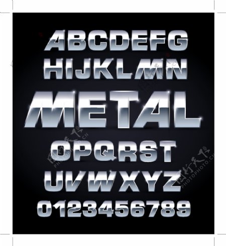 金属英文字母设计