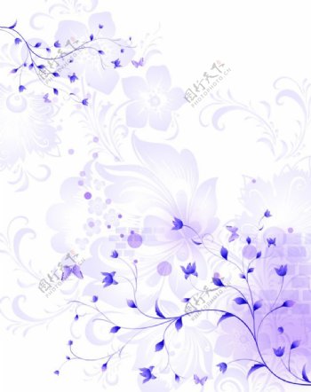 紫色花朵花纹移门