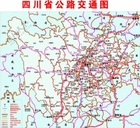 四川省公路交通图