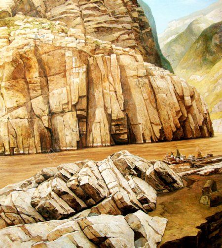 三峡石壁图片