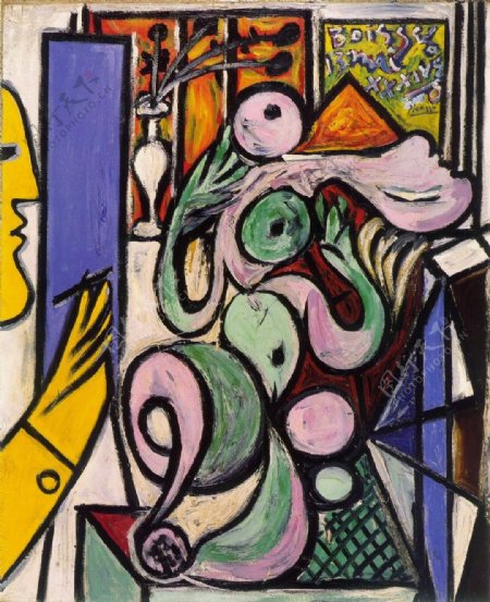 1934LepeintreComposition西班牙画家巴勃罗毕加索抽象油画人物人体油画装饰画