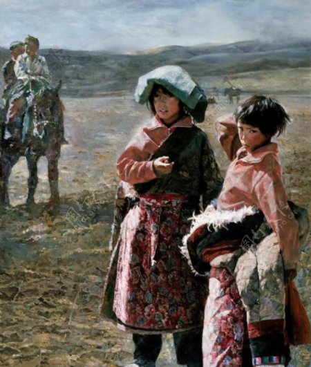 藏族油画人物图片