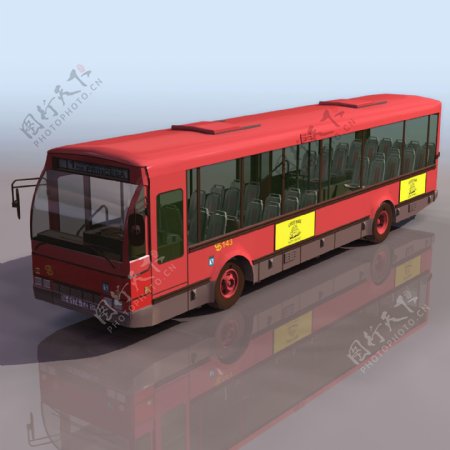 红色公交模型