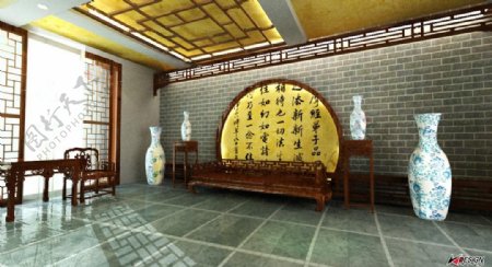 中式家具店设计图片