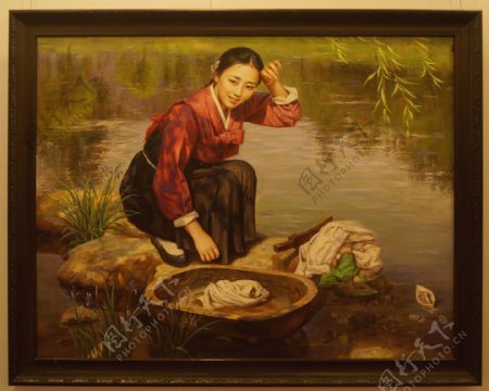 朝鲜油画图片