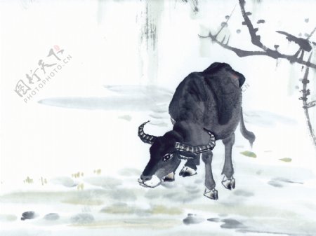 中华艺术绘画古画动物绘画牛中国古代绘画