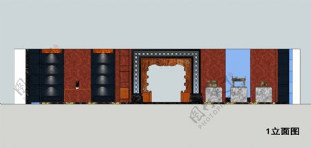 中式家具展厅立面图
