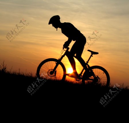 高清创意设计素材夕阳自行车