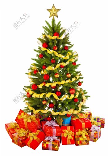 布满礼物的圣诞树圣诞节素材精选