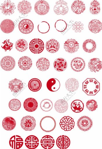 中国传统圆形图案