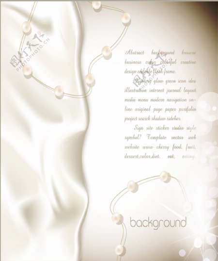 珍珠项链白色淡雅矢量素材