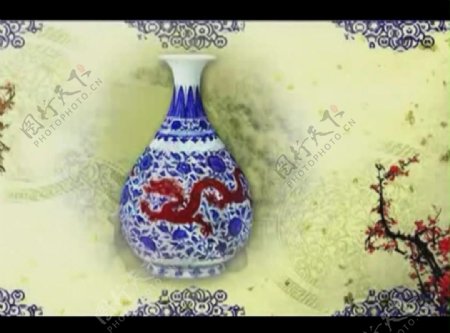 中国青花瓷视频素材