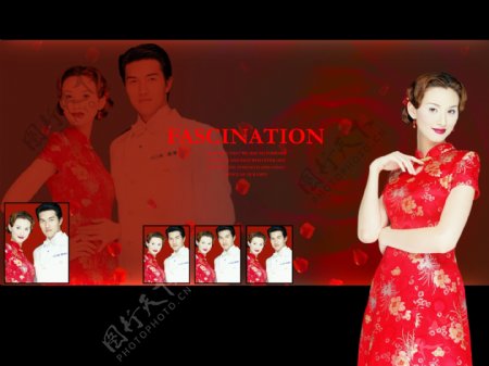 台湾婚纱珍藏fascinationpsd分层婚纱模板