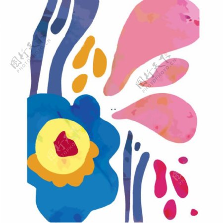 印花矢量图狂喜趣味性的涂鸦图案植物花朵童装免费素材