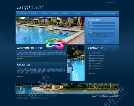 游泳池网页模板网页模板图片