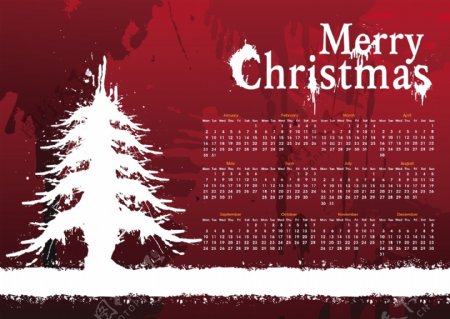 2012新年圣诞卡的日历