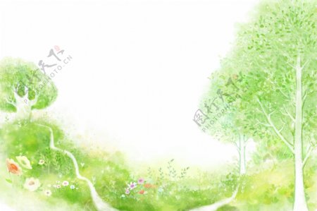 花边花纹树叶人物卡通汽球风景花朵星星PSD分层素材源文件韩国花纹图库