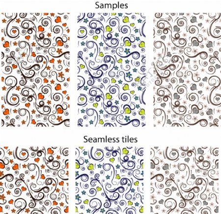 精选平铺花纹背景矢量素材1