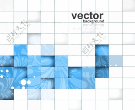 蓝色底纹方格背景矢量素材