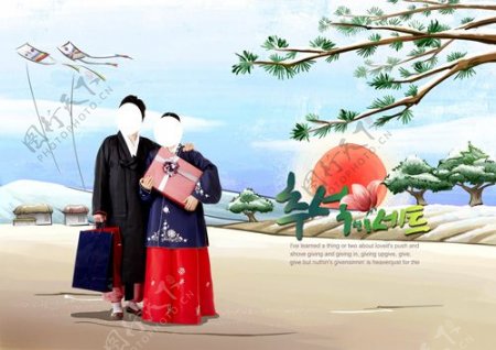 韩国手绘风景人物写生八