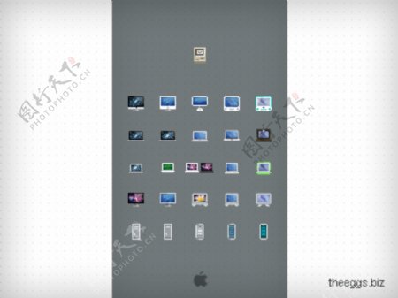 25苹果MAC16px图标pngPSD器件