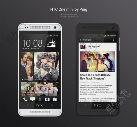 黑色的背景HTC手机广告海报